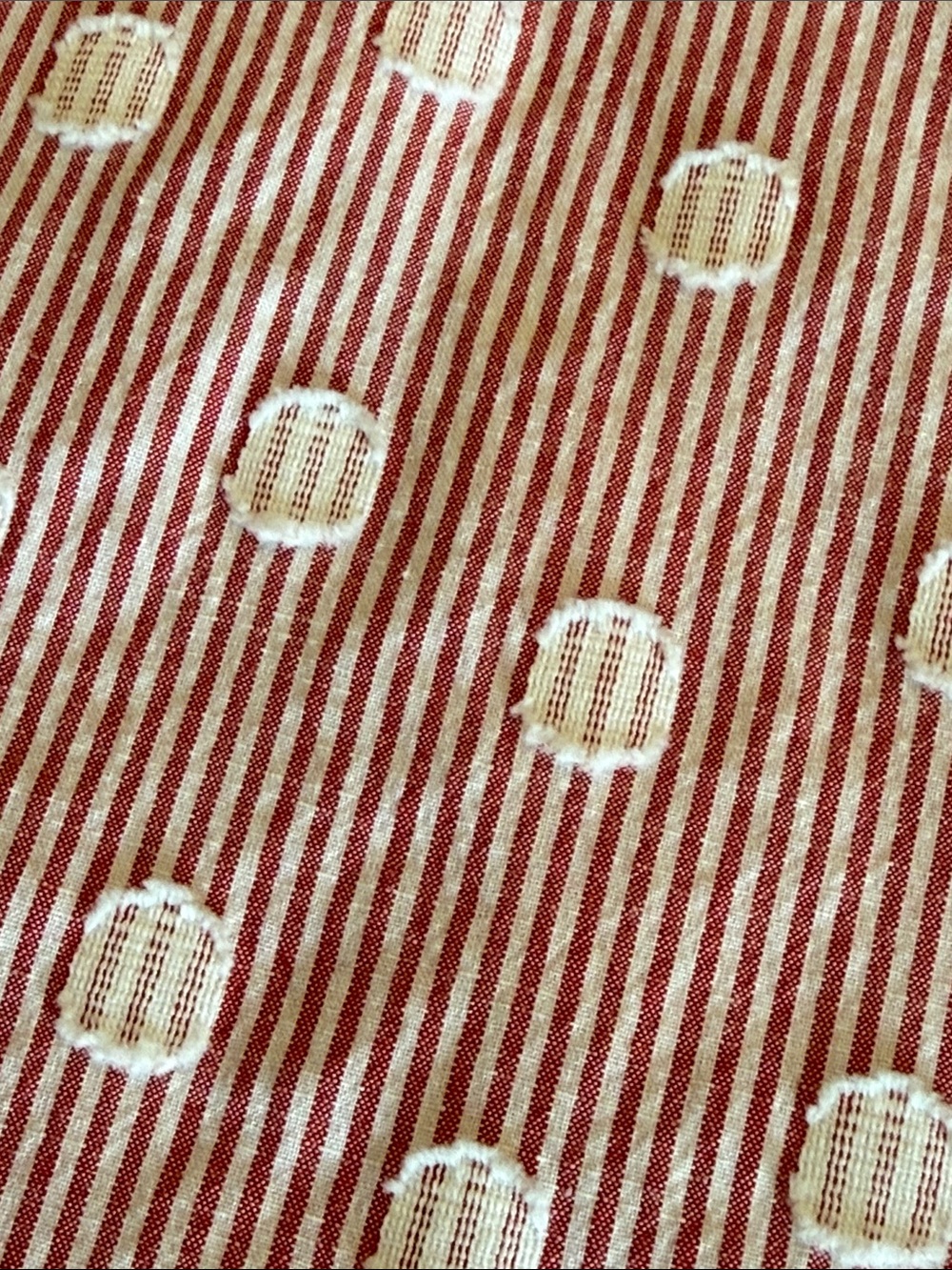 Chico's Red White Striped Polka Dot Popover Blouse Side Tie Short Sleeve Size 0 - Picture 6 of 9